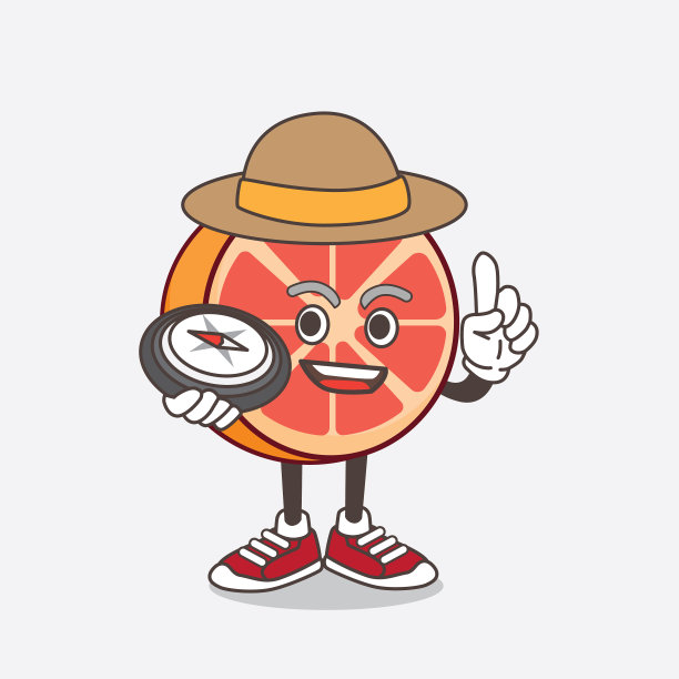 柚子卡通吉祥物人物有一个图片下载