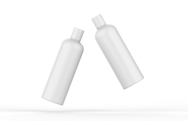 化妆品瓶模型霜，肥皂，泡沫，洗发水，乳液，凝胶。化妆品上孤立的白色背景，3d插图图片下载