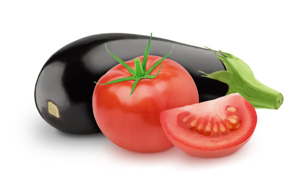 蔬菜成分:番茄、白底茄子。图片下载