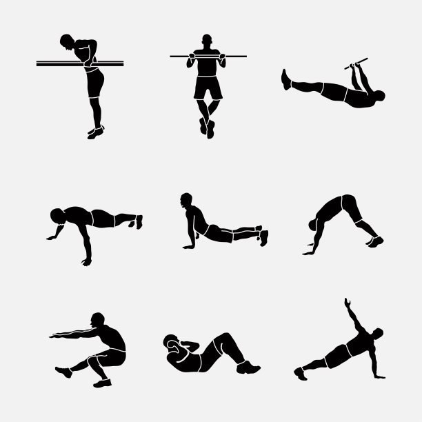 运动锻炼一套运动图标图片下载