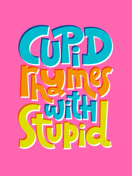 反情人节手绘字体图片下载