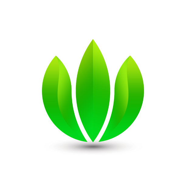 抽象渐变字母w叶标志设计图片下载