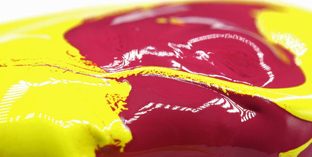 特写红色和黄色的油漆图片下载