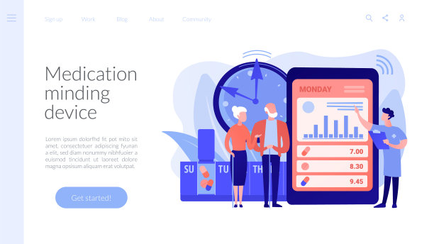 智能药丸盒概念登陆页面图片下载