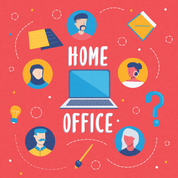 家庭办公室概念团队在笔记本电脑图片下载