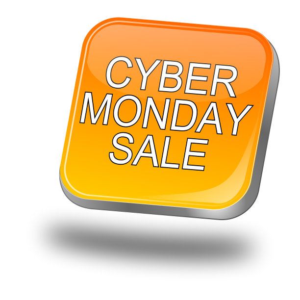 网络星期一销售按钮- 3D插图图片下载