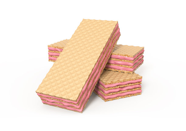 草莓威化口味3d插图图片下载