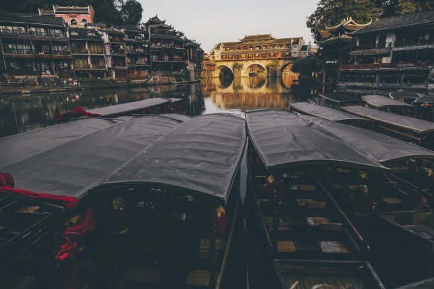 凤凰古城风光，湖南，中国图片下载