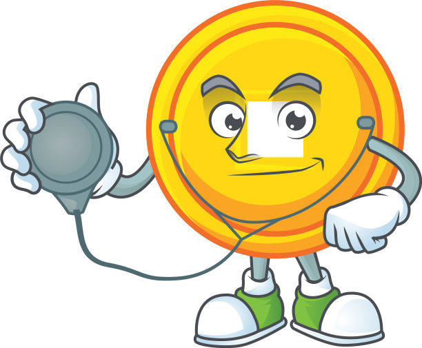 中国的金币，穿着医生服，带着工具图片下载