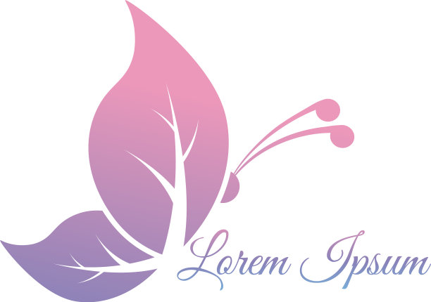 摘要飞粉叶蝴蝶标志设计图片下载