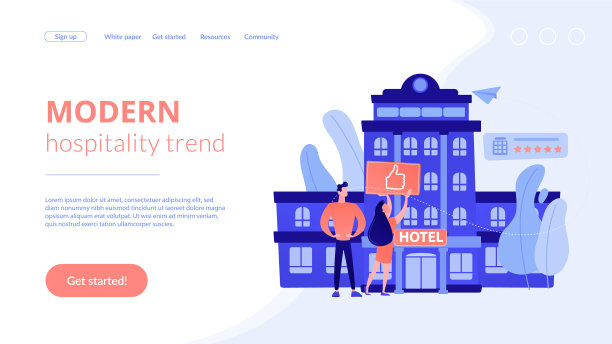 生活方式酒店概念登陆页面图片下载