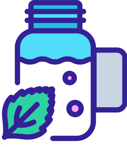 薄荷提取物在瓶子图标轮廓图片下载