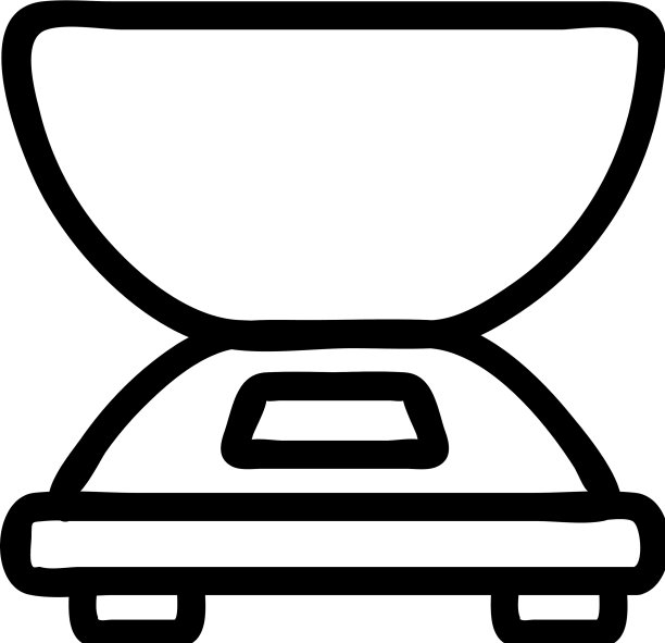 电子秤与称量碗侧视图图标图片下载