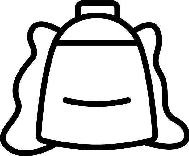皱褶旅行背包图标轮廓图片下载