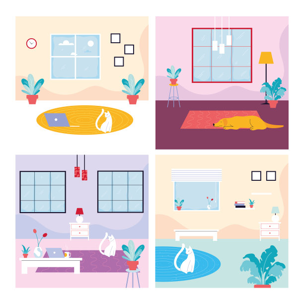 在卡片上画一只狗和一只猫图片下载