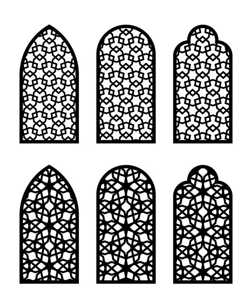阿拉伯拱形门窗套数控激光图案图片下载