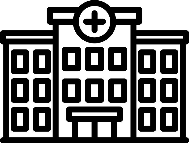 医院建筑图标轮廓风格图片下载