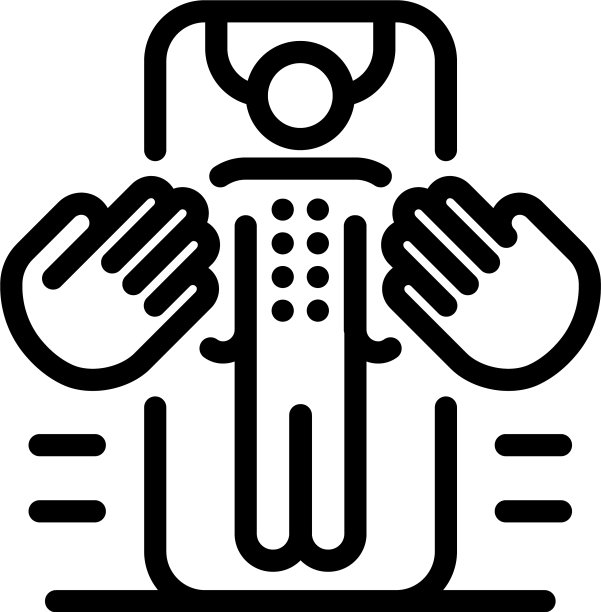 男人的按摩和手的图标轮廓风格图片下载