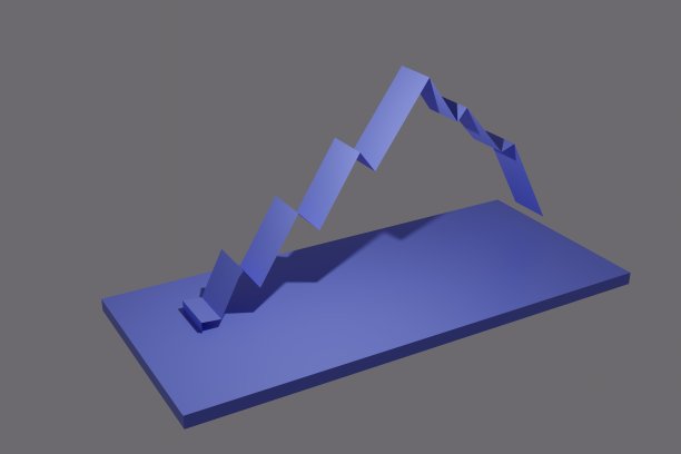 在深灰色背景上的三维紫色图形的插图。副本的空间。金融市场和符号。银行和保险概念。财经图表。成长与危机阶段。3 d渲染。图片下载