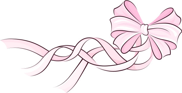 粉色蝴蝶结和长缎带作为芭蕾舞配饰图片下载