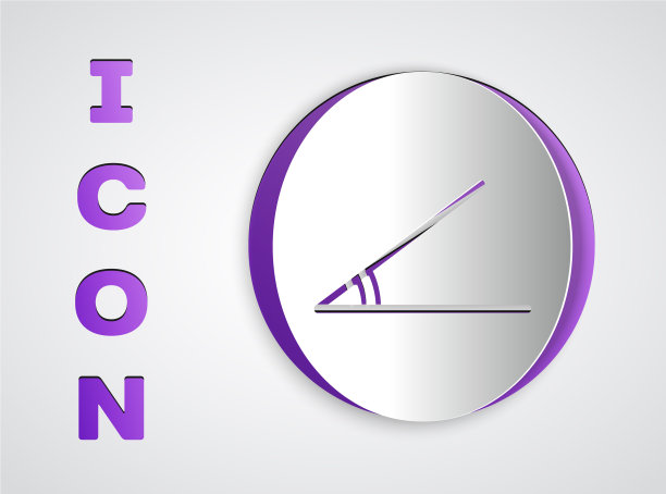 纸切割锐角45度孤立图标图片下载