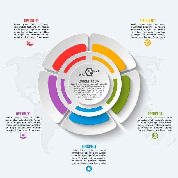 摘要三维纸张信息图。业务模板。矢量图图片下载