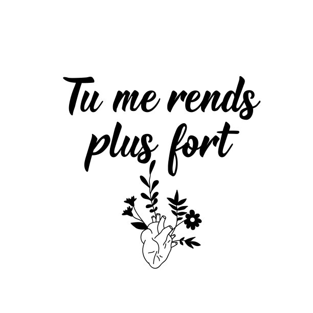 你让我变得更强大——在法语里。刻字。墨水插图。现代的毛笔书法。图片下载