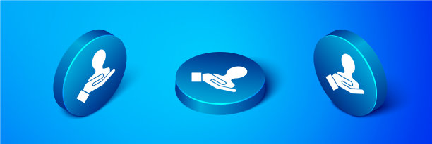 等距手搜索人孤立图标图片下载