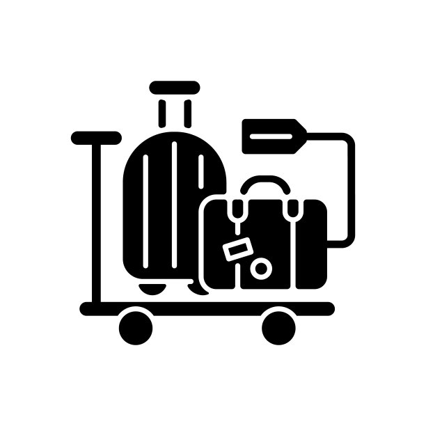 行李车黑色字形图标图片下载