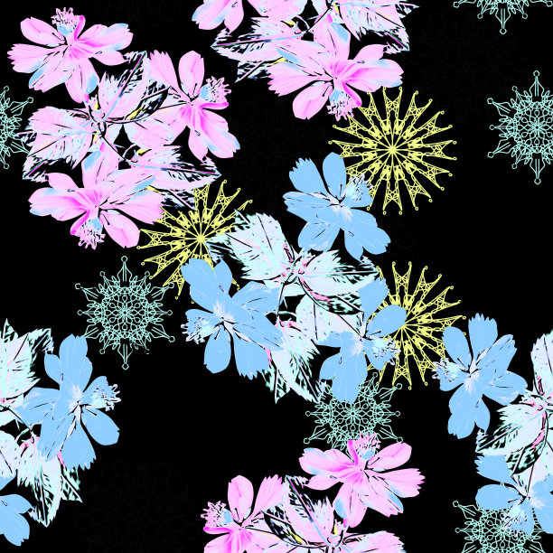 冬季印象无缝图案。图片下载