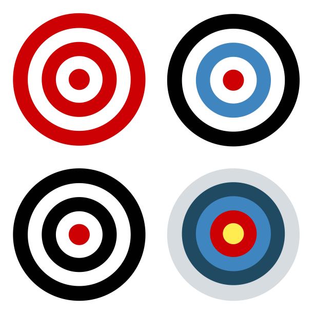 扁平目标图标合集：目标，多个目标，目标图标，呼叫，目标图标，矢量图片下载