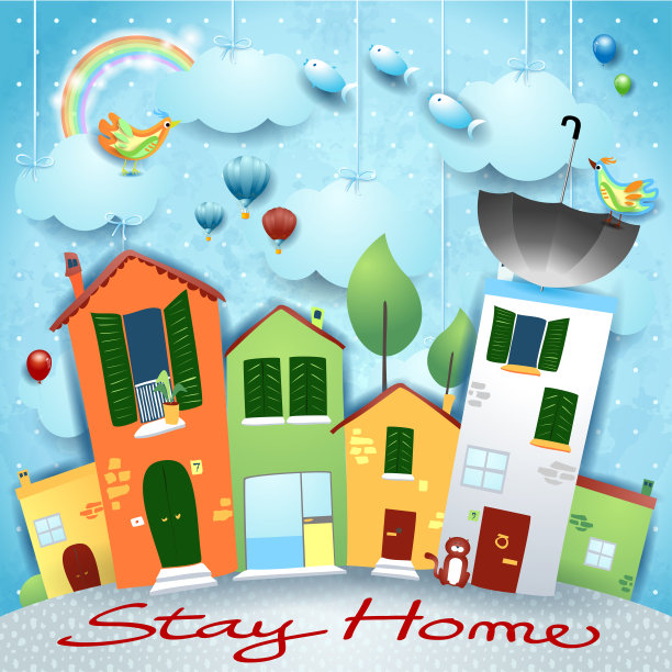 呆在家里，概念艺术图片下载