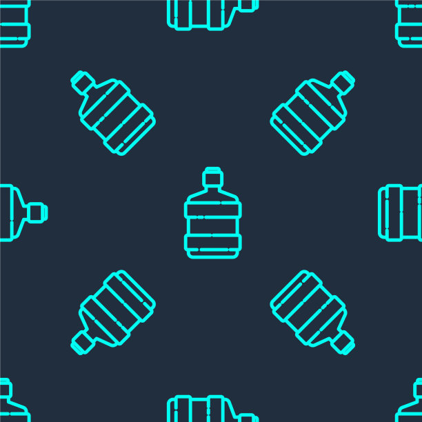 绿线大瓶子上有清水的图标图片下载