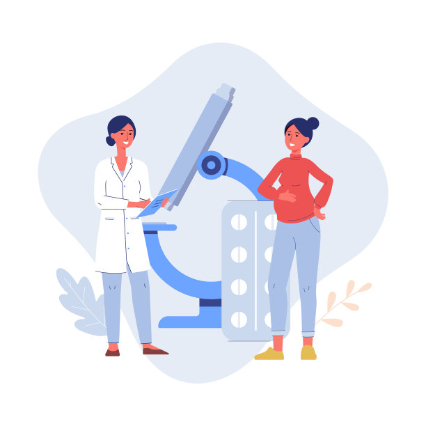 医生妇科医生和女性怀孕病人的孤立载体插图图片下载