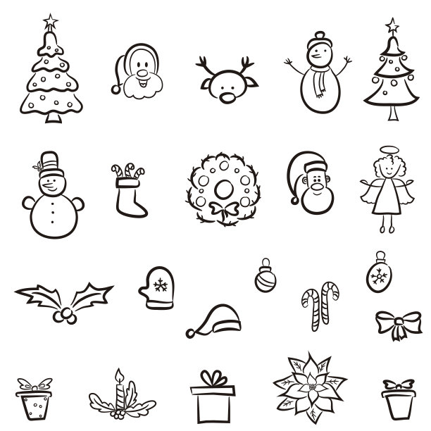 一套圣诞标志。图片下载