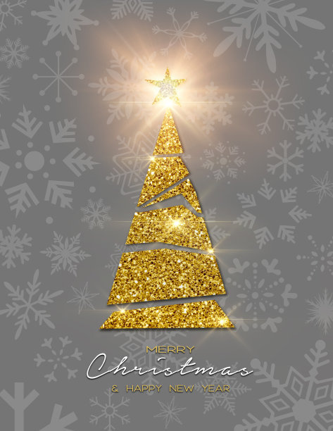 金色的圣诞树图片下载