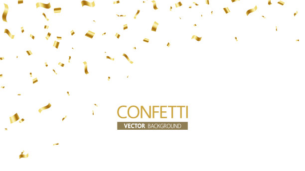 金色纸屑矢量插图背景图片下载