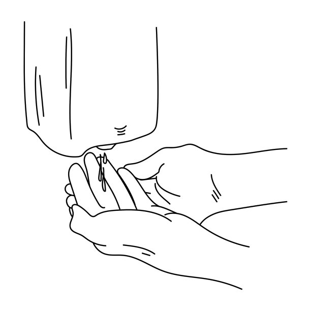 自动消毒器手部治疗示意图，在手掌上滴一滴凝胶，预防保健措施图片下载