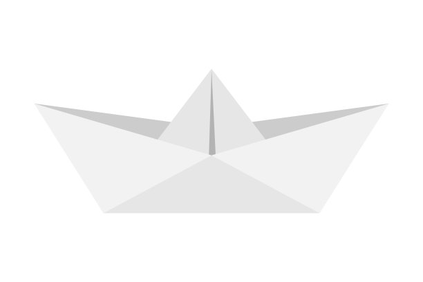 纸船孤立在白色。折纸玩具。大海和旅行的象征。图片下载