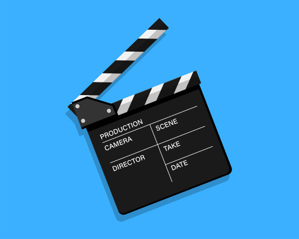 电影护墙板。唠唠叨叨的。电影剪贴板。电影和视频制作符号图片下载