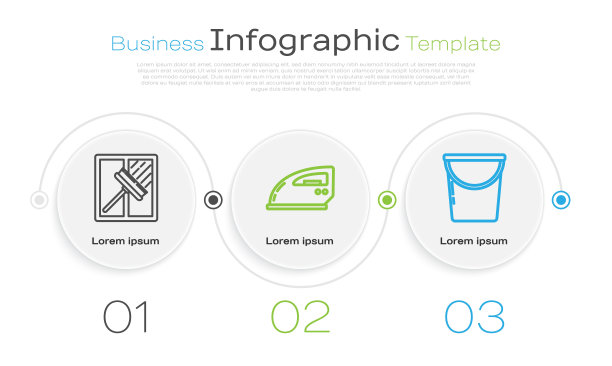 设有胶刮、刮刀、刮水器、电熨斗、铲斗。业务信息模板。向量图片下载