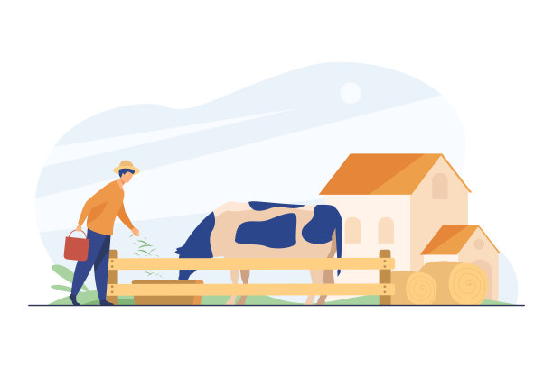 农民用草喂牛图片下载