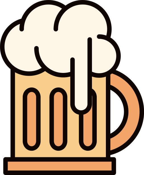 啤酒杯泡沫喝庆祝线和填充图片下载