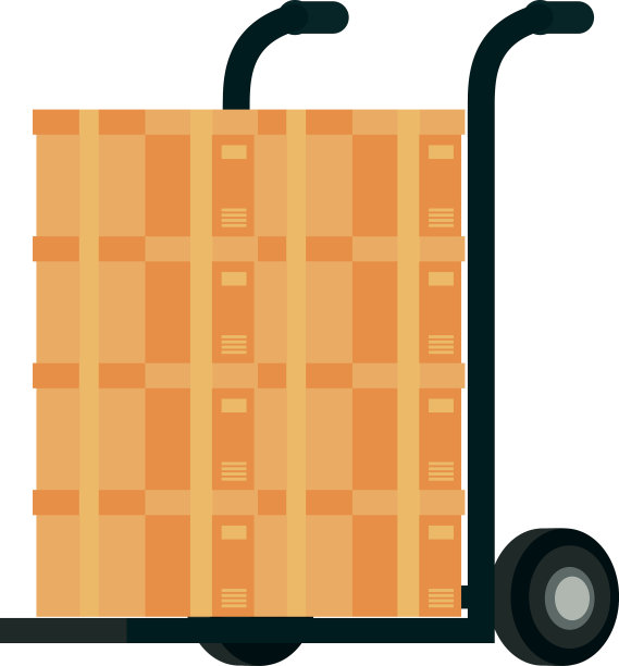 手推车与纸箱送货服务图片下载