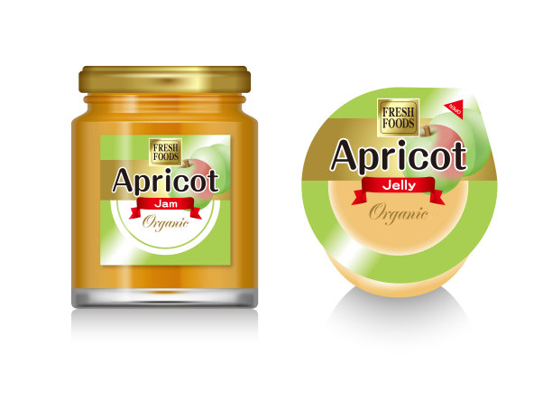 杏果冻和杏酱的插图。图片下载