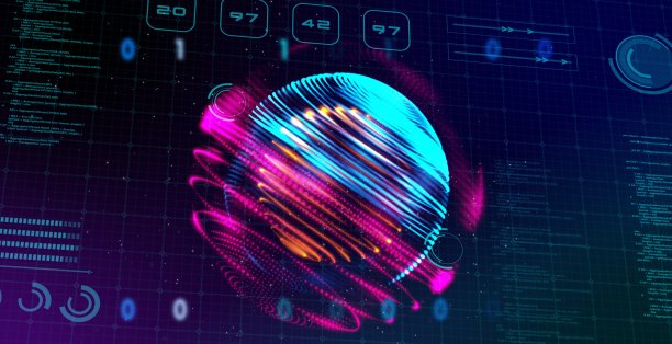 3D模糊球体全球世界互联网网络连接连接HUD屏幕未来技术背景，高科技数字二进制数字分析加密货币交易投资图片下载