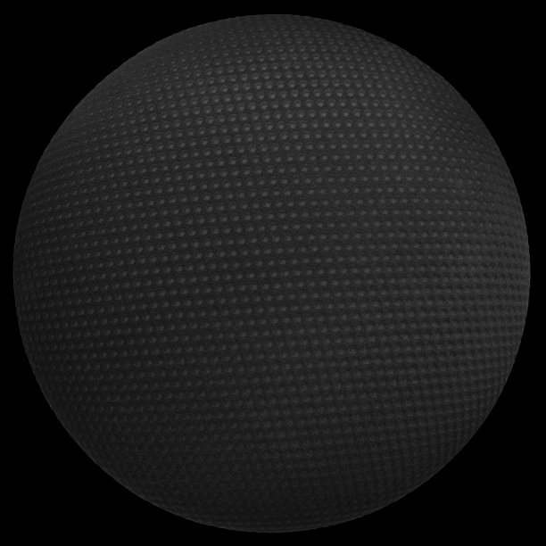 黑色纺织织物背景的黑色圆形软垫凳，俯视图图片下载