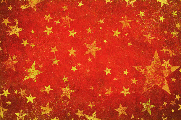 红色背景与金色的星星图片下载