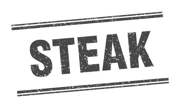 牛排盖章牛排标签方形垃圾标识图片下载