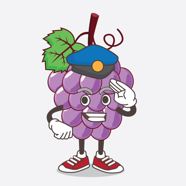 葡萄果卡通人物作为吉祥物工作图片下载